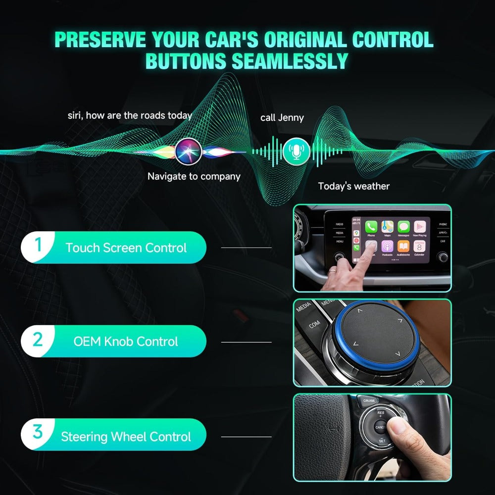 2-in-1 Wireless CarPlay & Android Auto Adapter for Factory Wired Cars Adaptador Sem Fio Carplay Usb Apple Carplay
