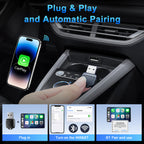 AutoMMI Wireless CarPlay Adapter Android Auto 2 in 1 Smart Dongle, Mini Box Adapter Smart Plug and Play Bluetooth WIFI 6 Fast Connect