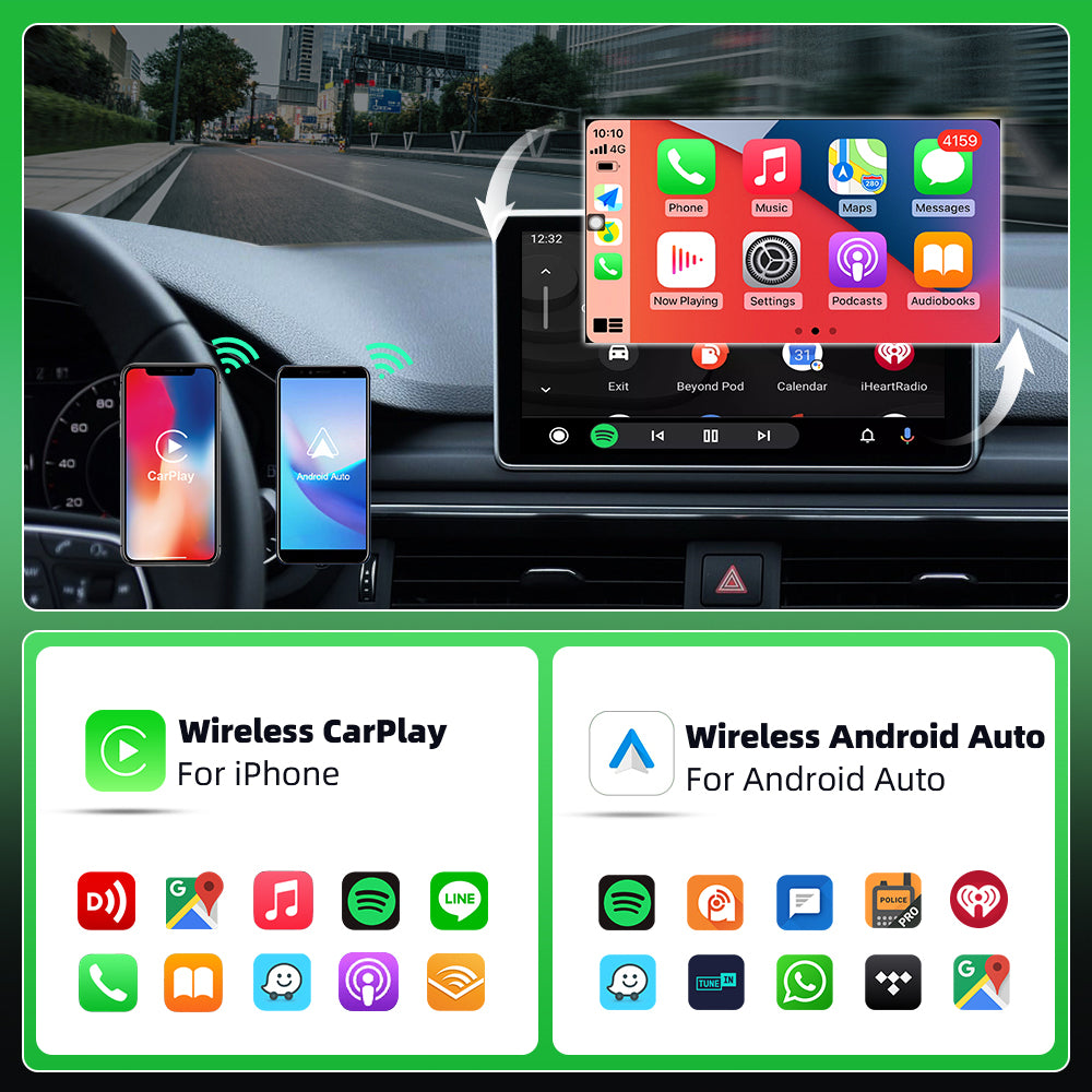 Autommi Factory Wholesale 2 in 1 CarPlay Android Auto Ai Box Carplay Wireless Car Ai Box Carplay Adapter Wireless Android Auto