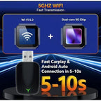 2-in-1 Wireless CarPlay & Android Auto Adapter for Factory Wired Cars Adaptador Sem Fio Carplay Usb Apple Carplay