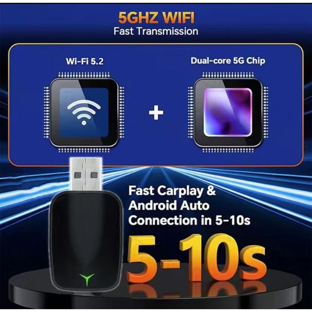 2-in-1 Wireless CarPlay & Android Auto Adapter for Factory Wired Cars Adaptador Sem Fio Carplay Usb Apple Carplay