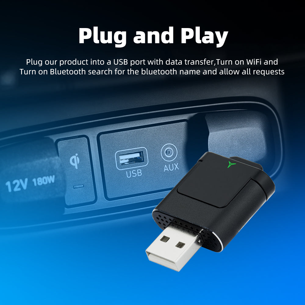 AutoMMI Car AI Box USB Wireless CarPlay/Android Auto Adapter Original Car Wired to Wireless Module 2 in 1 USB/Type-C WIFI OEM