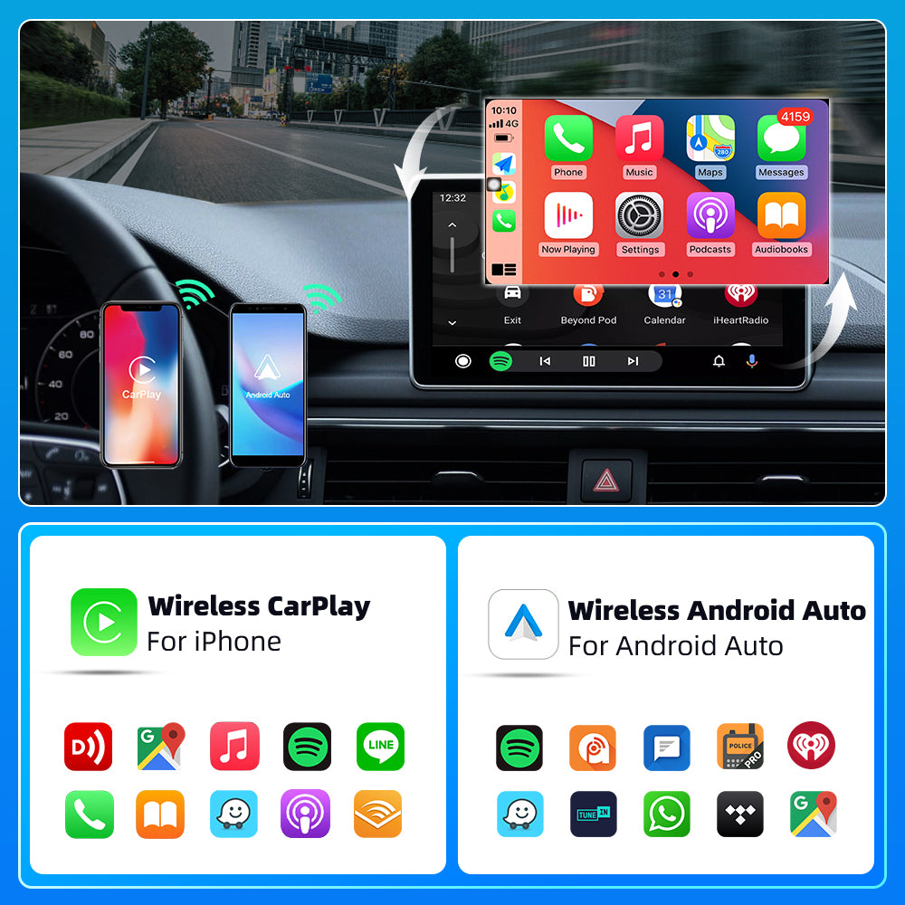 AutoMMI Car AI Box USB Wireless CarPlay/Android Auto Adapter Original Car Wired to Wireless Module 2 in 1 USB/Type-C WIFI OEM
