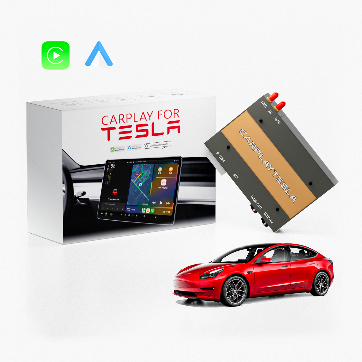 Wireless CarPlay kits built for your Tesla