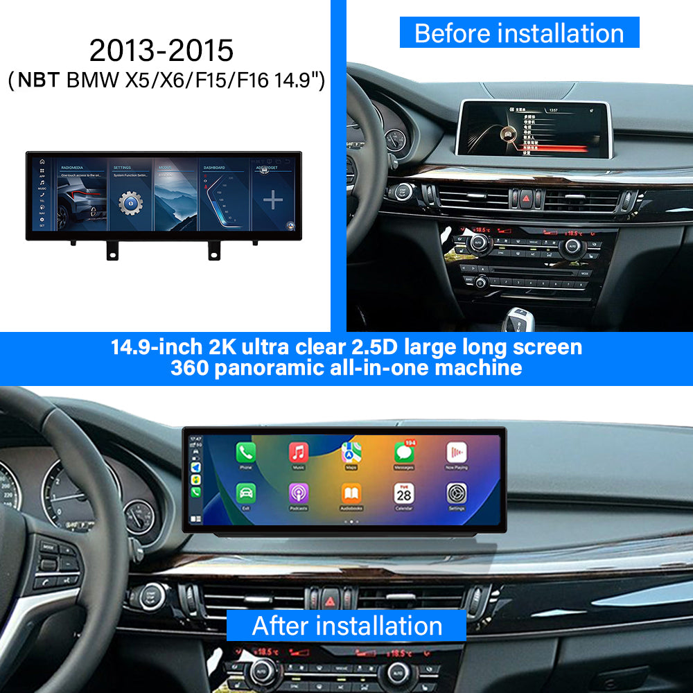 2013–2015 BMW X5 (F15/E70) 10.25" /12.3"/14.9"Android Car Screen Wireless Apple CarPlay Android Auto Navigation Car DVD Player