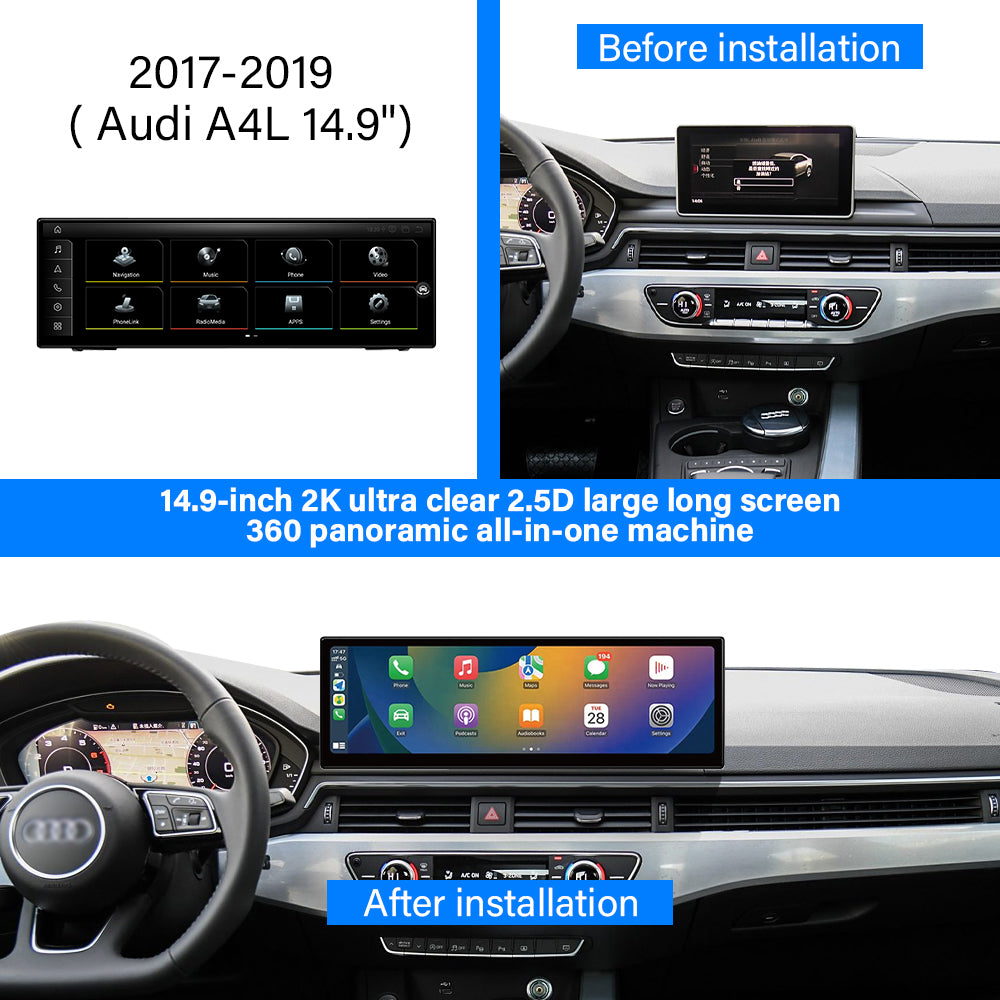 2017-2019 Audi B9 A4L 10.25" /12.3"/14.9"Android Car Screen Wireless Apple CarPlay Android Auto Navigation Car DVD Player