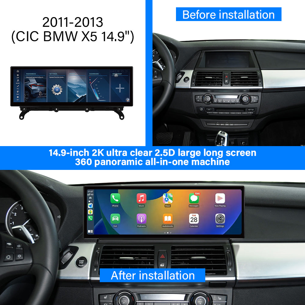 2011–2013 BMW X5 (E70) 10.25" /12.3"/14.9"Android Car Screen Wireless Apple CarPlay Android Auto Navigation Car DVD Player