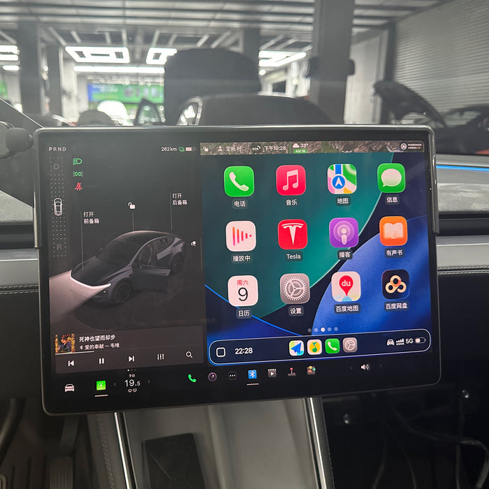 AutoMMI 2025 Tesla Model 3 Model Y Head Units Upgrade Wireless Apple CarPlay & Android Auto Module integration kit