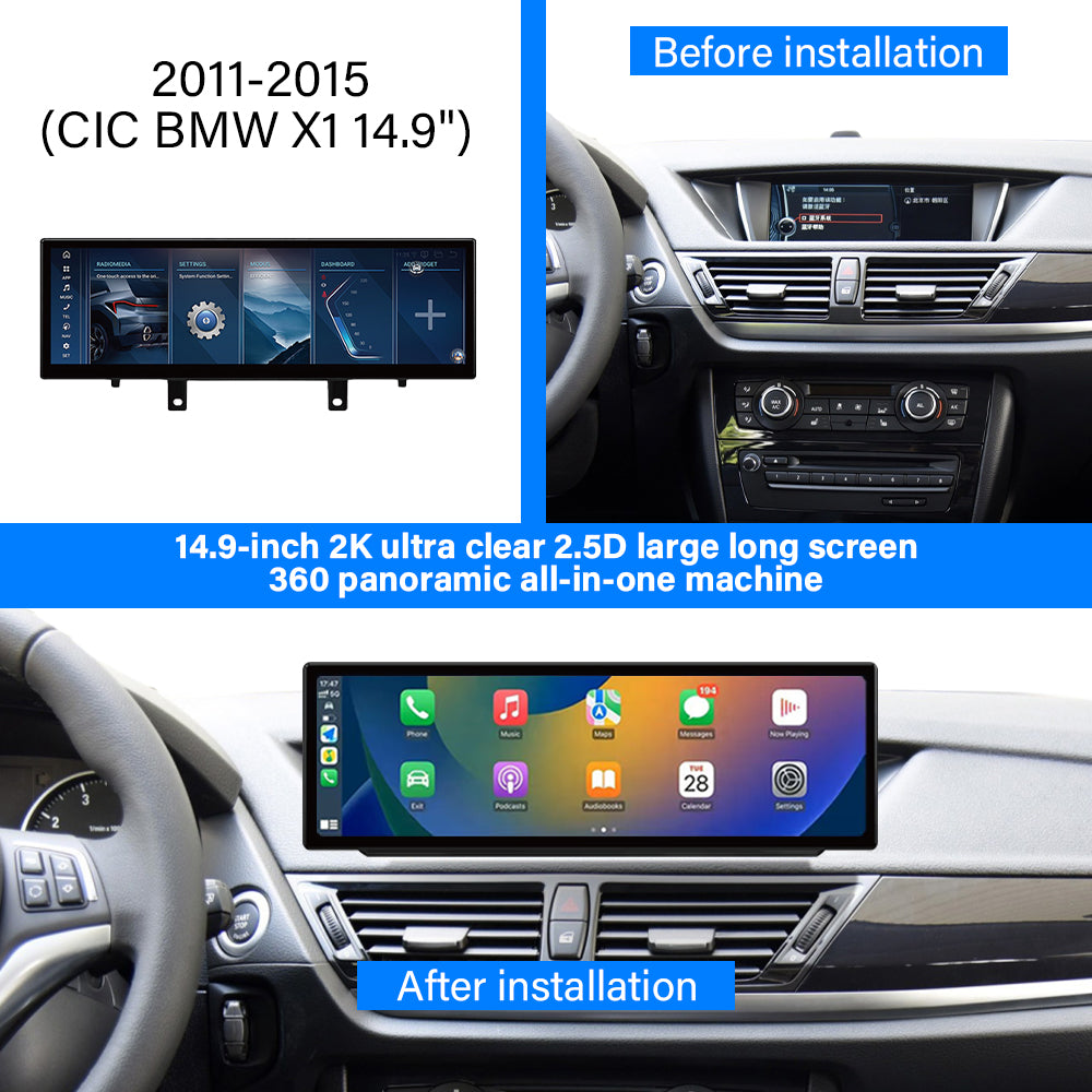 2011–2015 BMW X1 (E84) 10.25" /12.3"/14.9"Android Car Screen Wireless Apple CarPlay Android Auto Navigation Car DVD Player