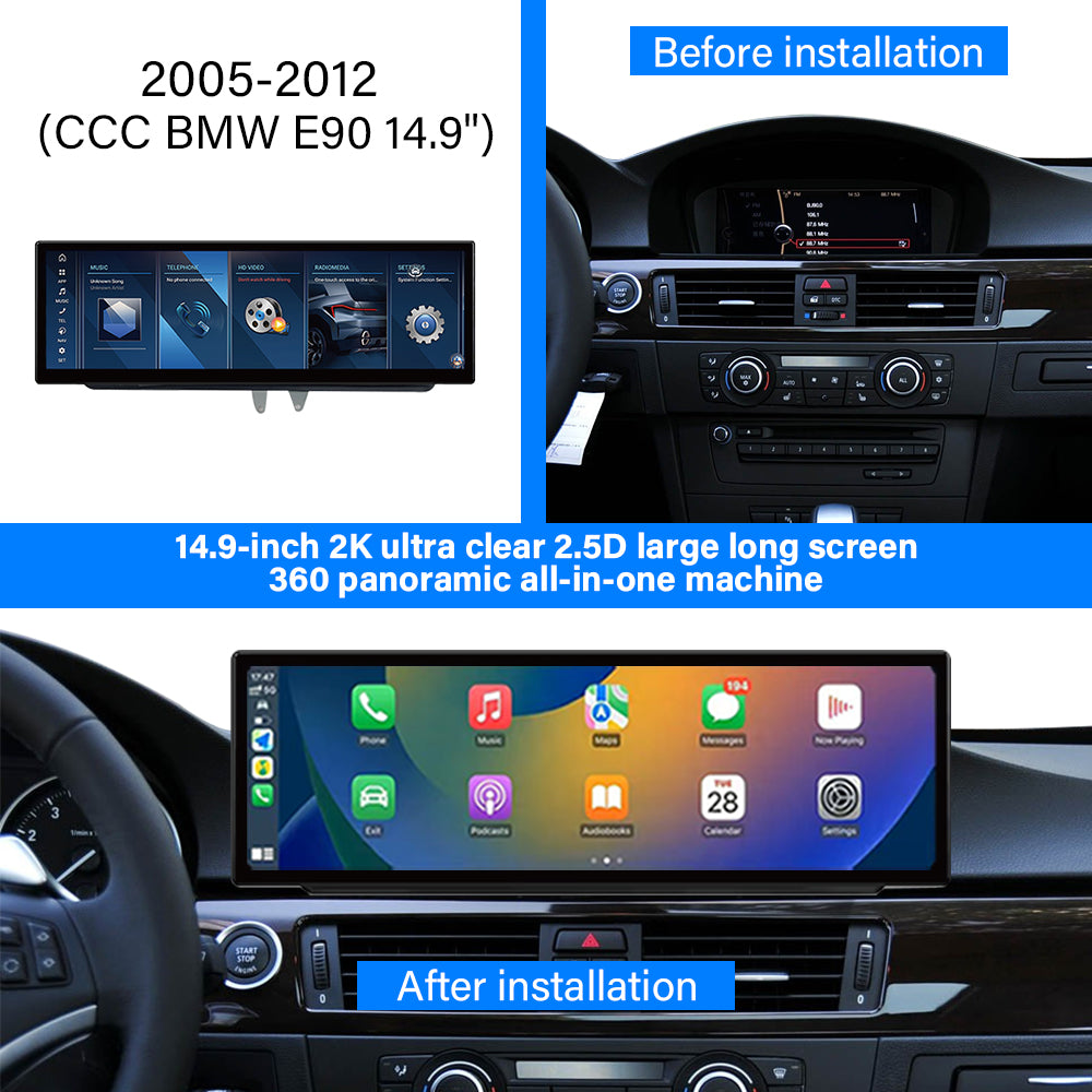 BMW 3 Series E90 10.25"/12.3"/14.9"Android Car Screen Wireless Apple CarPlay Android Auto Navigation Car DVD Player