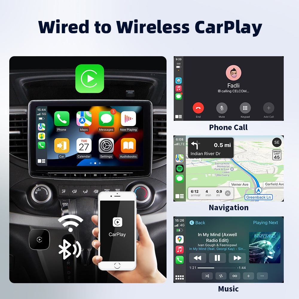 Autommi Wholesale Wireless CarPlay Adapter Android Auto Apple USB Dongle Wireless Car Play 2 in 1 Mini AI Box CarPlay Adaptor