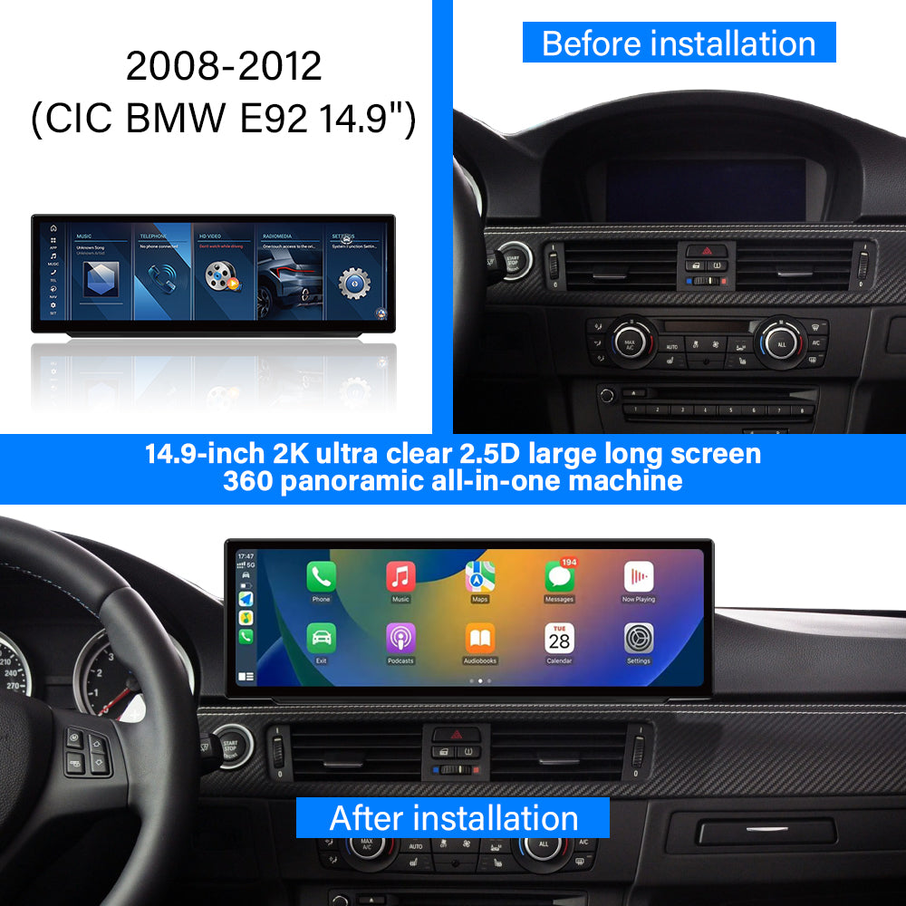 2008–2012 BMW 3 Series E92 10.25" /12.3"/14.9"Android Car Screen Wireless Apple CarPlay Android Auto Navigation Car DVD Player