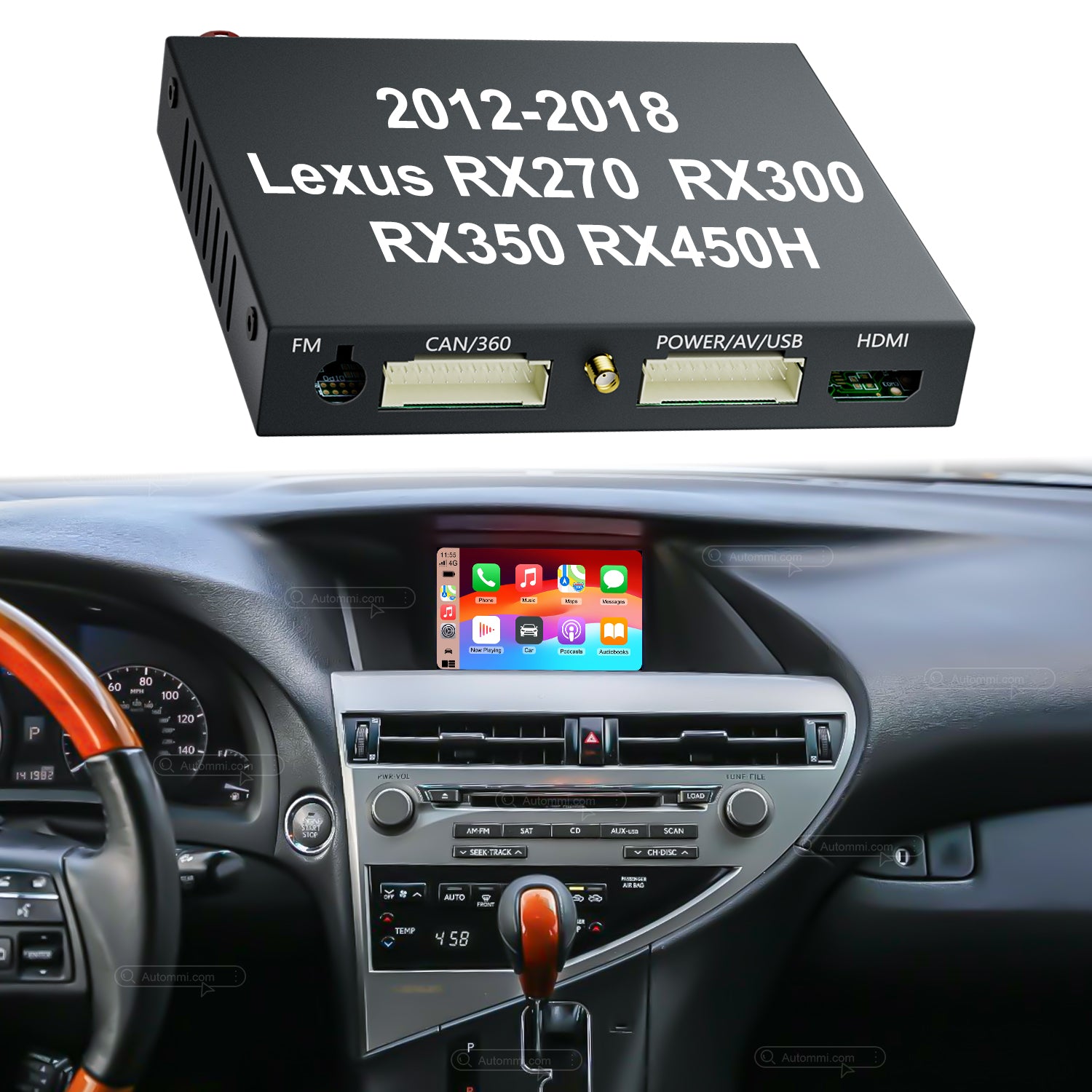 2012-2018 Lexus RX RX270 RX300 RX350 RX450H OEM Wireless Apple CarPlay &amp; Android Auto Integration Kits.