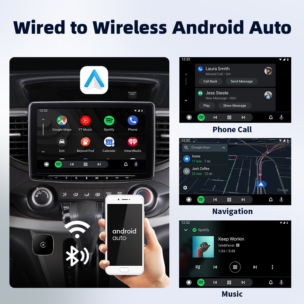 Autommi Wholesale Wireless CarPlay Adapter Android Auto Apple USB Dongle Wireless Car Play 2 in 1 Mini AI Box CarPlay Adaptor