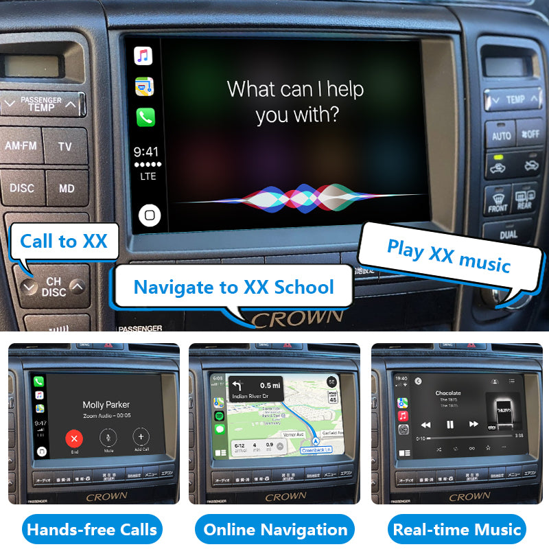 AutoMMI 2005-2007 Toyota Crown GRS184 OEM Head Units wireless Apple CarPlay &amp; Android Auto Integration Kits