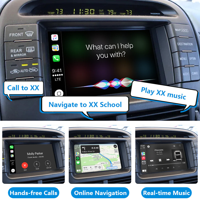 AutoMMI 2003-2007 Lexus LS430 Original Head Units Wireless Apple CarPlay & Android Auto Module integration kit