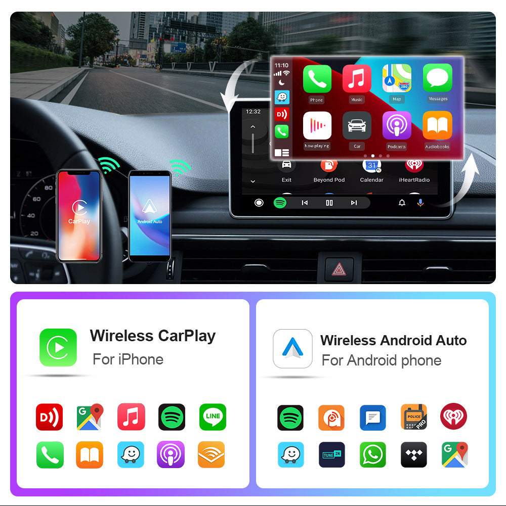 Autommi CarPlay Adapter Wireless Solution to Convert Wired CarPlay/Android Auto for Car