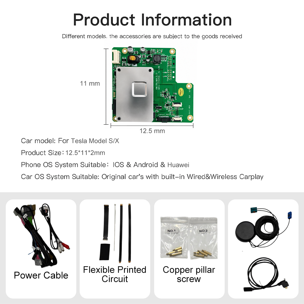 Sistema Android 13.0 de actualización para Tesla Model S/X, kit de interfaz de módulo decodificador inalámbrico Apple CarPlay y Android Auto