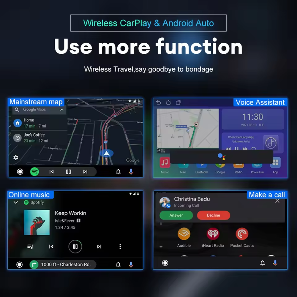 AutoMMI USB Plug and Play Wireless CarPlay Adapter Auto to Wireless Dongle for Android Cars