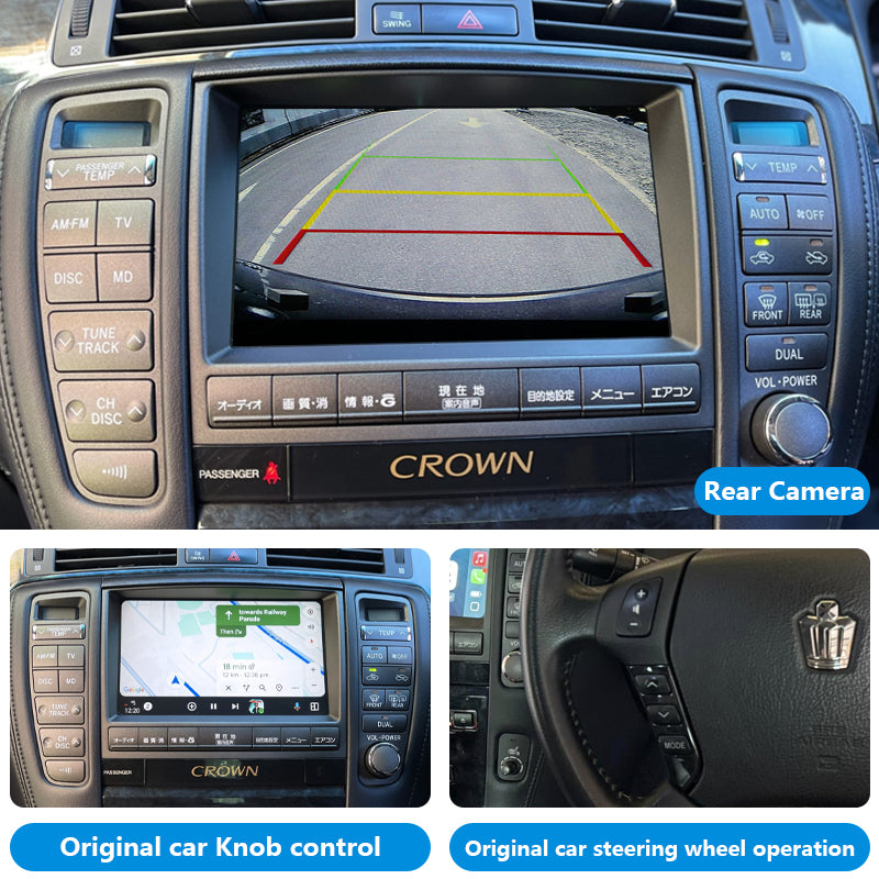 AutoMMI 2005-2007 Toyota Crown GRS184 OEM Head Units wireless Apple CarPlay &amp; Android Auto Integration Kits