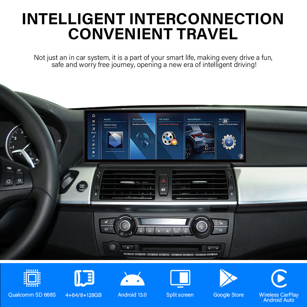 2011–2013 BMW X5 (E70) 10.25" /12.3"/14.9"Android Car Screen Wireless Apple CarPlay Android Auto Navigation Car DVD Player