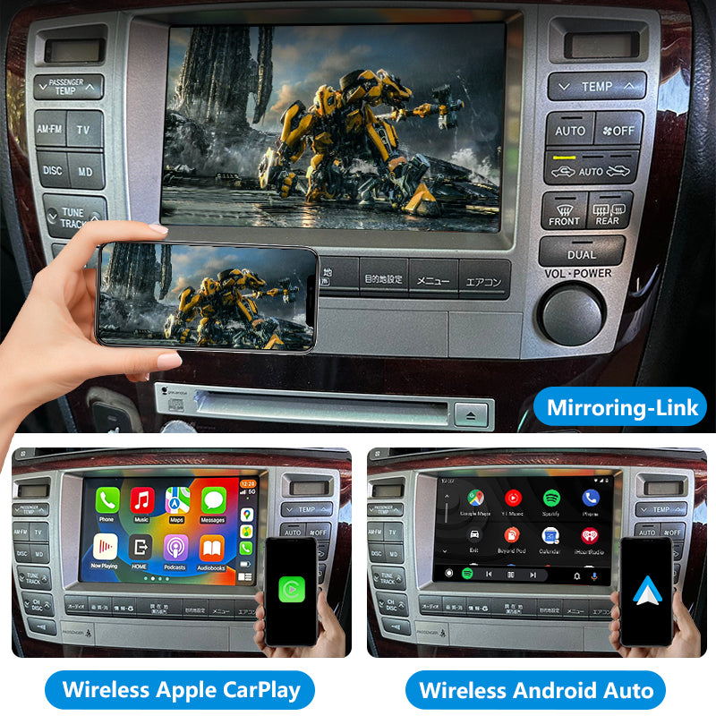 AutoMMI 2004-2006 Toyota Crown Majesta UZS186s1 wireless Apple CarPlay &amp; Android Auto Module Integration Kits