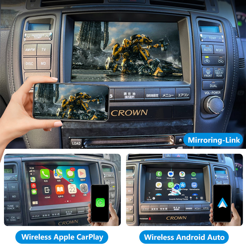 AutoMMI 2005-2007 Toyota Crown GRS184 OEM Head Units wireless Apple CarPlay &amp; Android Auto Integration Kits