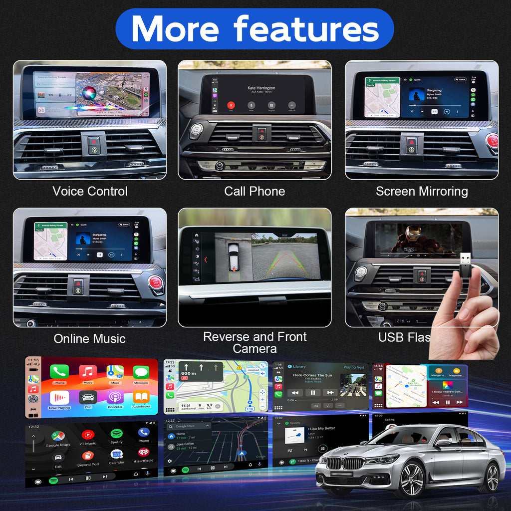 AutoMMI 2017-2020 BMW X3 X4 G01 G02 M40i Head Units Wireless Apple CarPlay & Android Auto Module integration kit