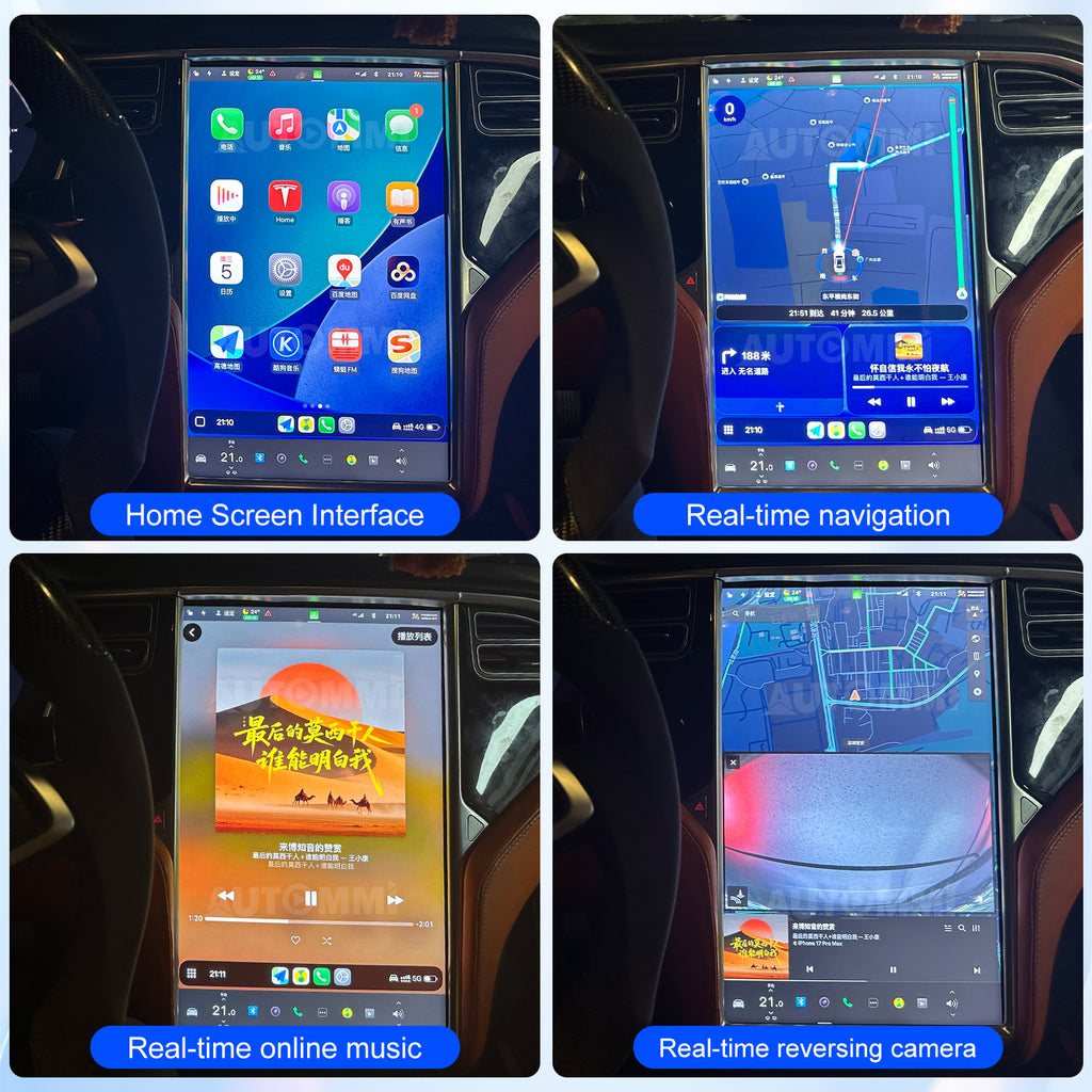 AutoMMI 2017-2025 Tesla Model 3 Model Y Head Units Wireless Apple CarPlay &amp; Android Auto Module integration kit