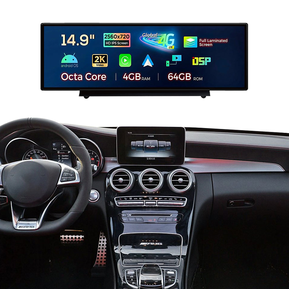 2007–2014 Mercedes-Benz W204 C-Class 10.25" /12.3"/14.9"Android Car Screen Wireless Apple CarPlay Android Auto Navigation Car DVD Player