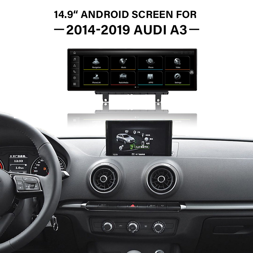 2014-2019 Audi 8V A3 10.25" /12.3"/14.9"Android Car Screen Wireless Apple CarPlay Android Auto Navigation Car DVD Player