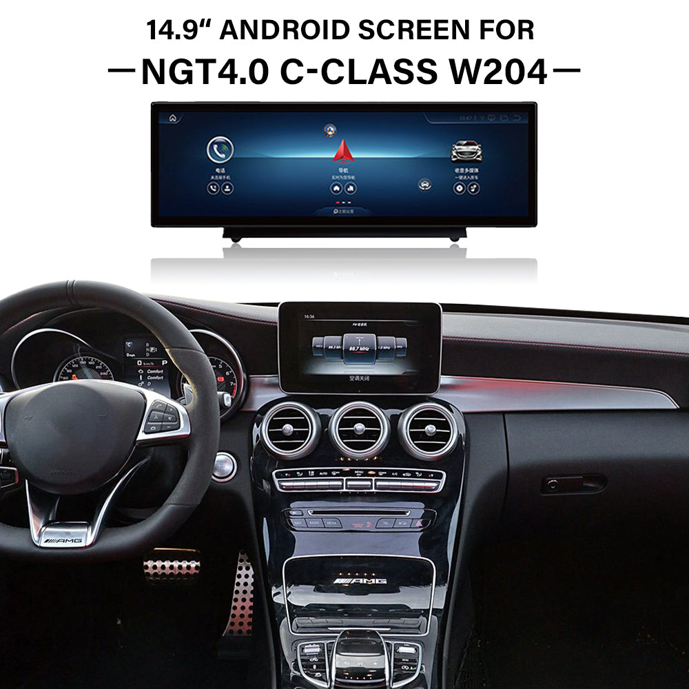 2007–2014 Mercedes-Benz W204 C-Class 10.25" /12.3"/14.9"Android Car Screen Wireless Apple CarPlay Android Auto Navigation Car DVD Player