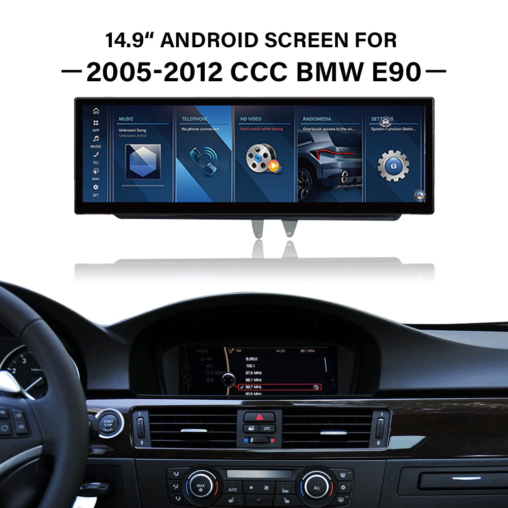 BMW 3 Series E90 10.25"/12.3"/14.9"Android Car Screen Wireless Apple CarPlay Android Auto Navigation Car DVD Player