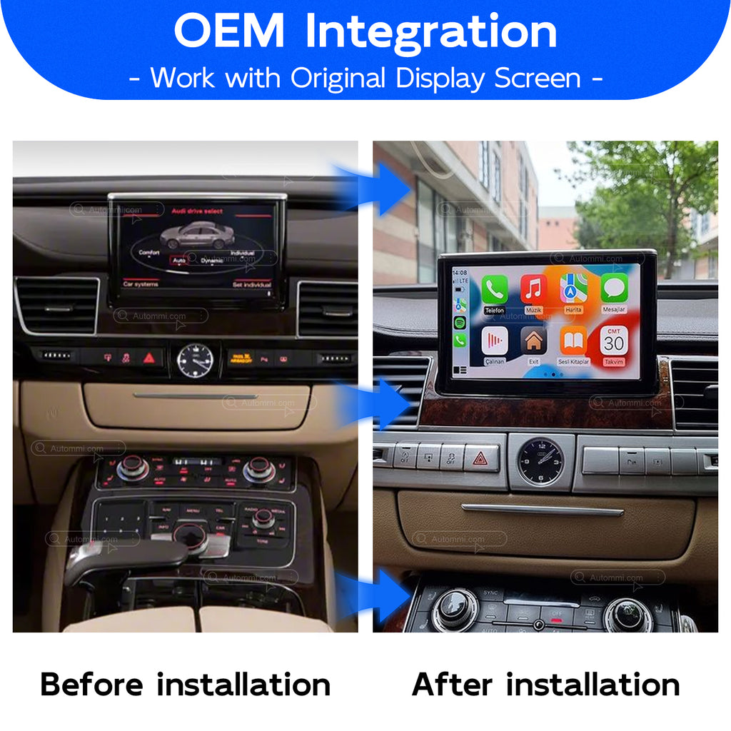 AutoMMI 2010-2018 Audi A8 D4 D3 S8 Q2 Q3 Q5 Q7 A3 A4 A5 A6 C7 A7 S4 S5 S6 S7 With HDMI Wireless Apple CarPlay Android Auto Decoder Module Interface Kit