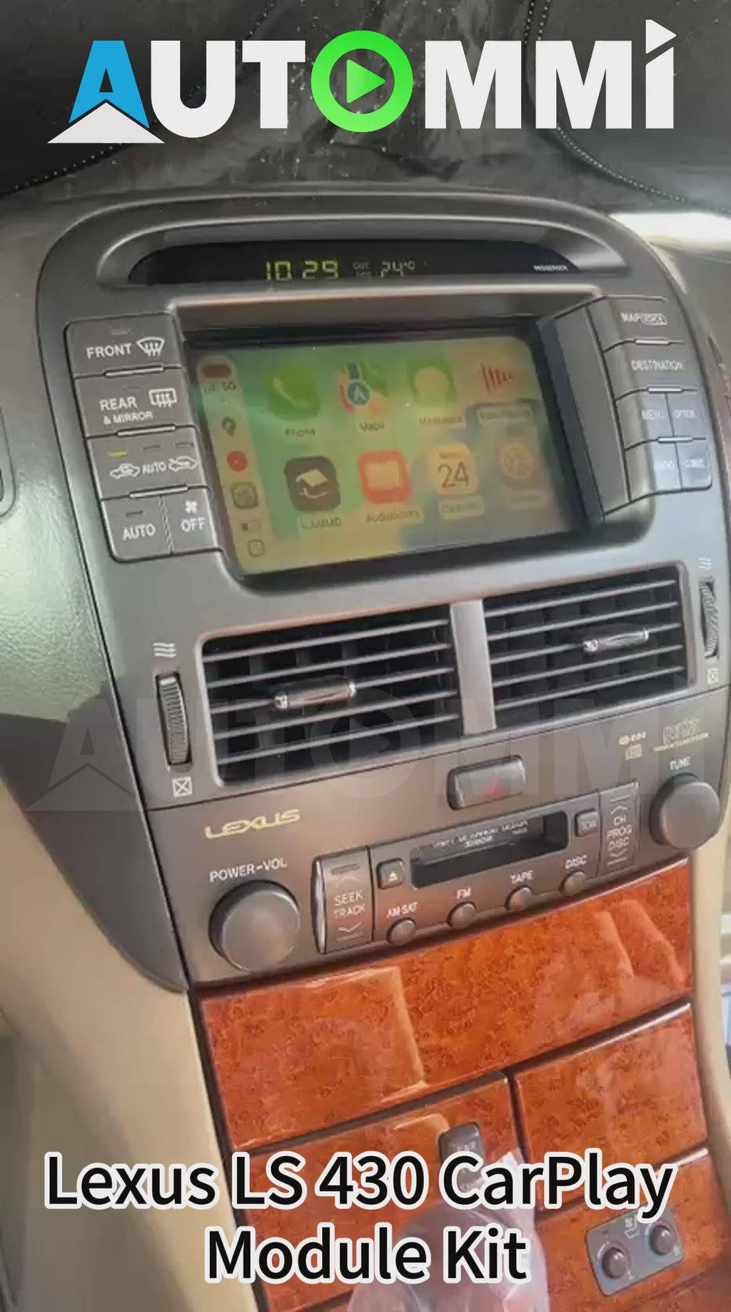 AutoMMI 2003-2007 Lexus LS430 Original Head Units Wireless Apple CarPlay & Android Auto Module integration kit