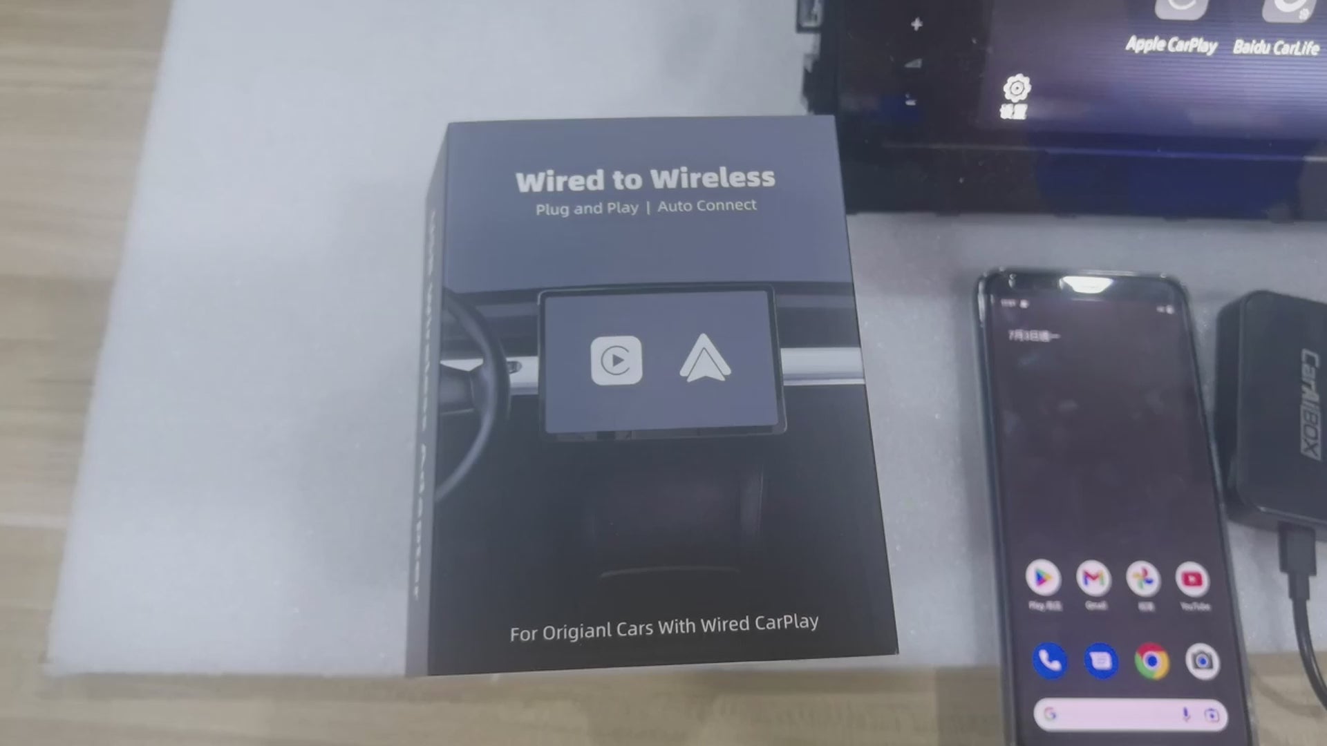 AutoMMI 2-in-1 Wireless CarPlay & Android Auto Adapter | Smart AI Box, Compatible with OEM Wired CarPlay Vehicles, Bluetooth Auto Connect